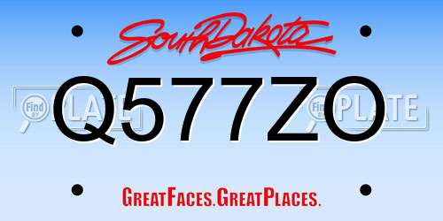 Q577ZO South Dakota License Plate