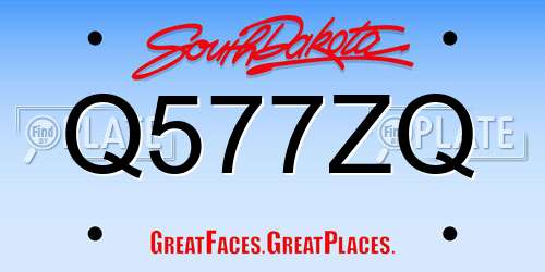Q577ZQ South Dakota License Plate