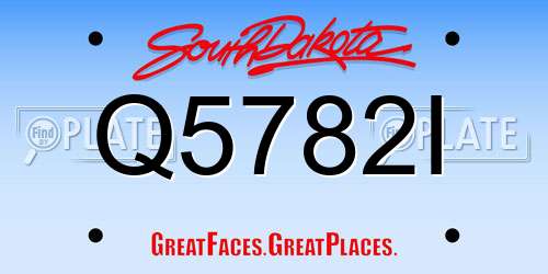 Q5782I South Dakota License Plate