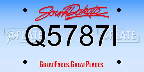 Q5787I South Dakota License Plate