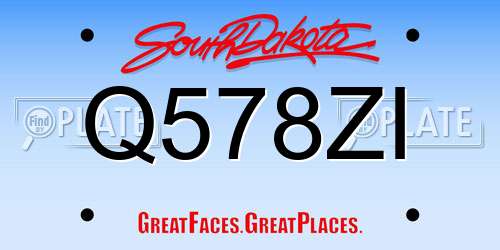 Q578ZI South Dakota License Plate