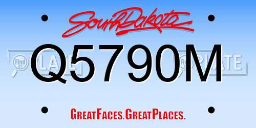 Q5790M South Dakota License Plate