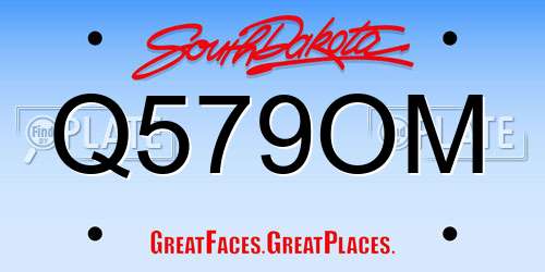 Q579OM South Dakota License Plate