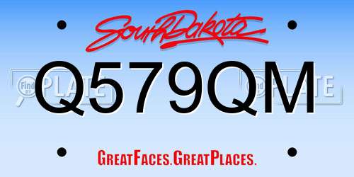 Q579QM South Dakota License Plate