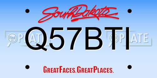 Q57BTI South Dakota License Plate