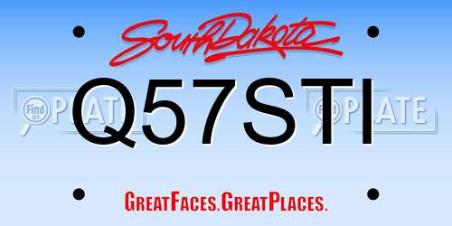 Q57STI South Dakota License Plate