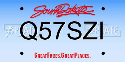 Q57SZI South Dakota License Plate