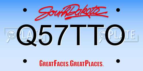 Q57TTO South Dakota License Plate
