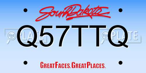 Q57TTQ South Dakota License Plate