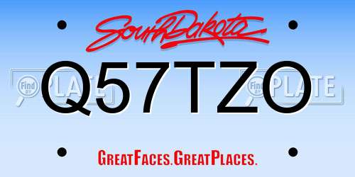 Q57TZO South Dakota License Plate
