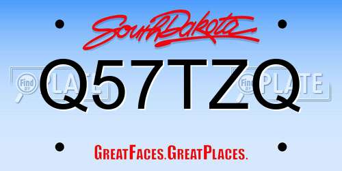 Q57TZQ South Dakota License Plate