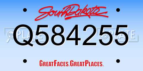 Q584255 South Dakota License Plate