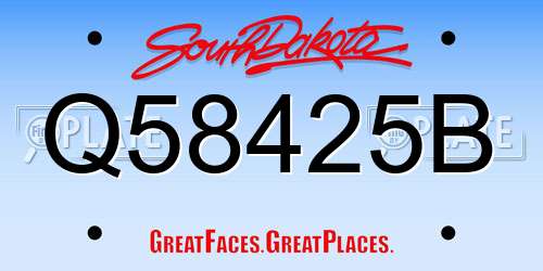 Q58425B South Dakota License Plate