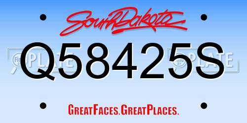 Q58425S South Dakota License Plate