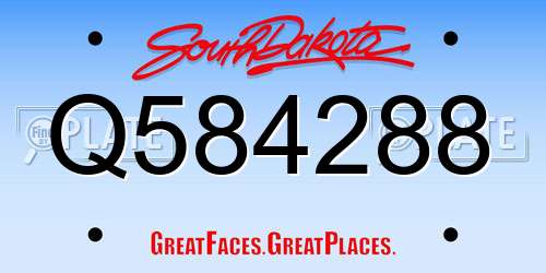 Q584288 South Dakota License Plate