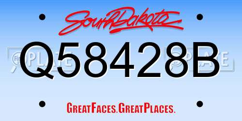 Q58428B South Dakota License Plate
