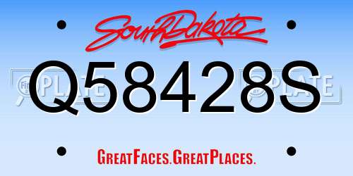 Q58428S South Dakota License Plate