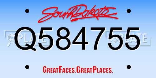Q584755 South Dakota License Plate