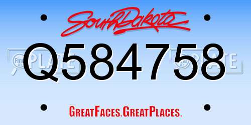 Q584758 South Dakota License Plate