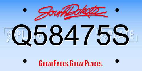 Q58475S South Dakota License Plate
