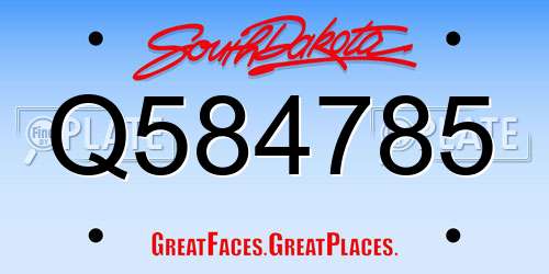 Q584785 South Dakota License Plate