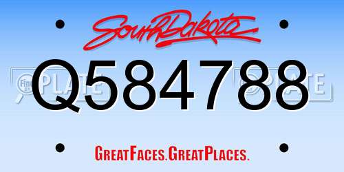 Q584788 South Dakota License Plate