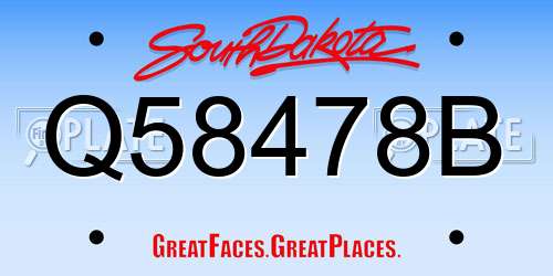 Q58478B South Dakota License Plate