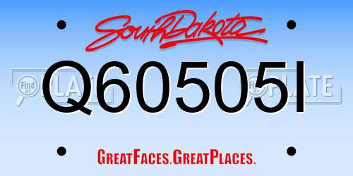 Q60505I South Dakota License Plate