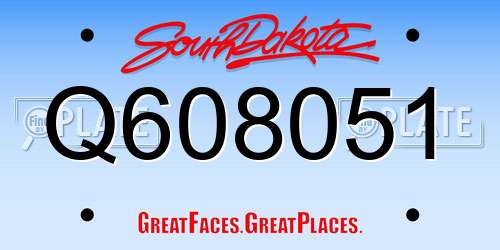 Q608051 South Dakota License Plate