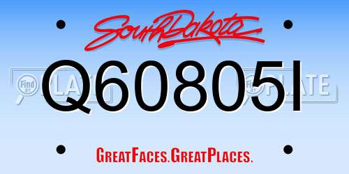 Q60805I South Dakota License Plate