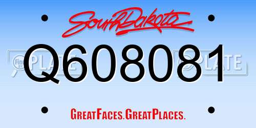 Q608081 South Dakota License Plate