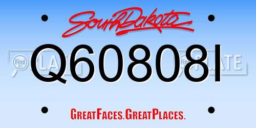 Q60808I South Dakota License Plate