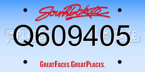 Q609405 South Dakota License Plate