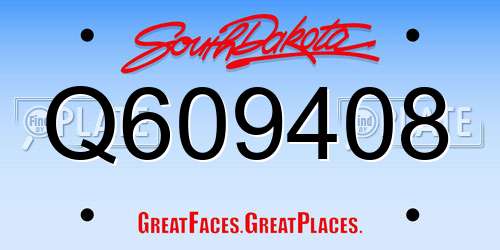 Q609408 South Dakota License Plate