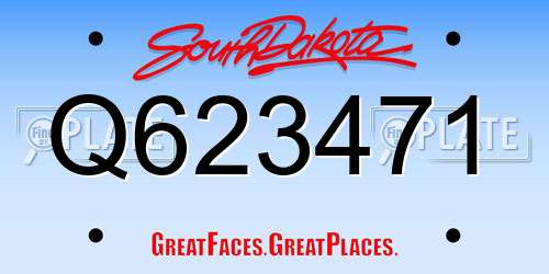 Q623471 South Dakota License Plate