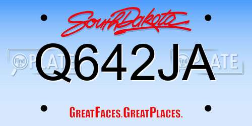 Q642JA South Dakota License Plate