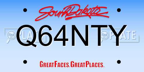 Q64NTY South Dakota License Plate