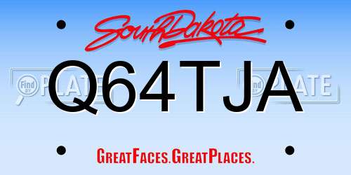Q64TJA South Dakota License Plate