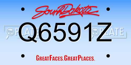 Q6591Z South Dakota License Plate