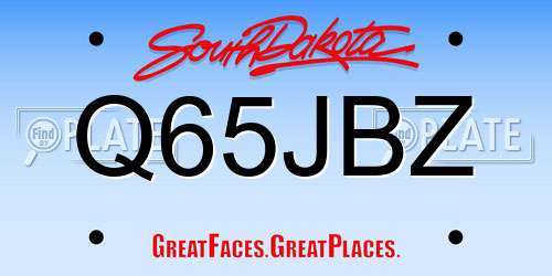 Q65JBZ South Dakota License Plate