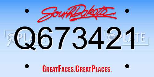 Q673421 South Dakota License Plate