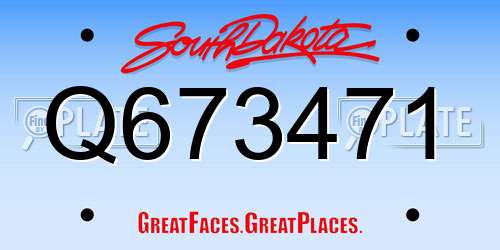 Q673471 South Dakota License Plate
