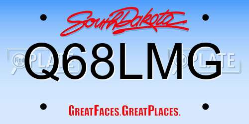 Q68LMG South Dakota License Plate
