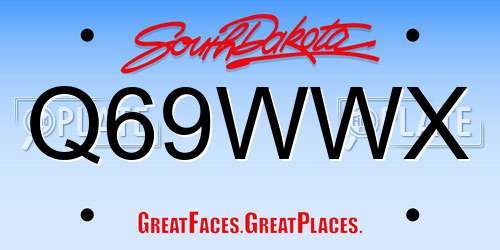 Q69WWX South Dakota License Plate