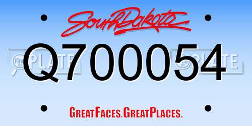 Q700054 South Dakota License Plate