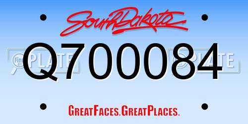 Q700084 South Dakota License Plate