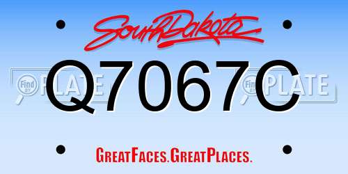 Q7067C South Dakota License Plate