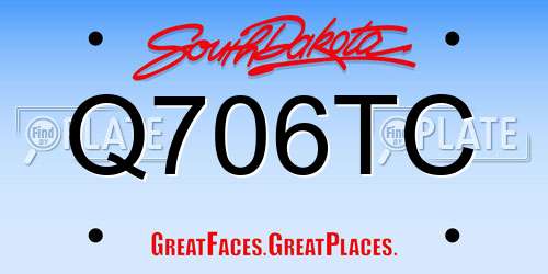 Q706TC South Dakota License Plate