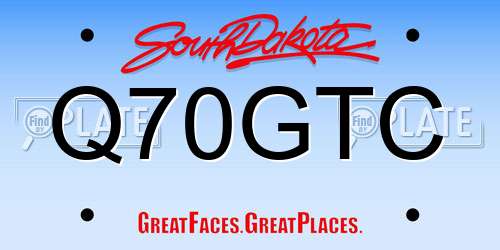 Q70GTC South Dakota License Plate
