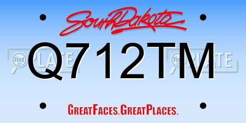 Q712TM South Dakota License Plate